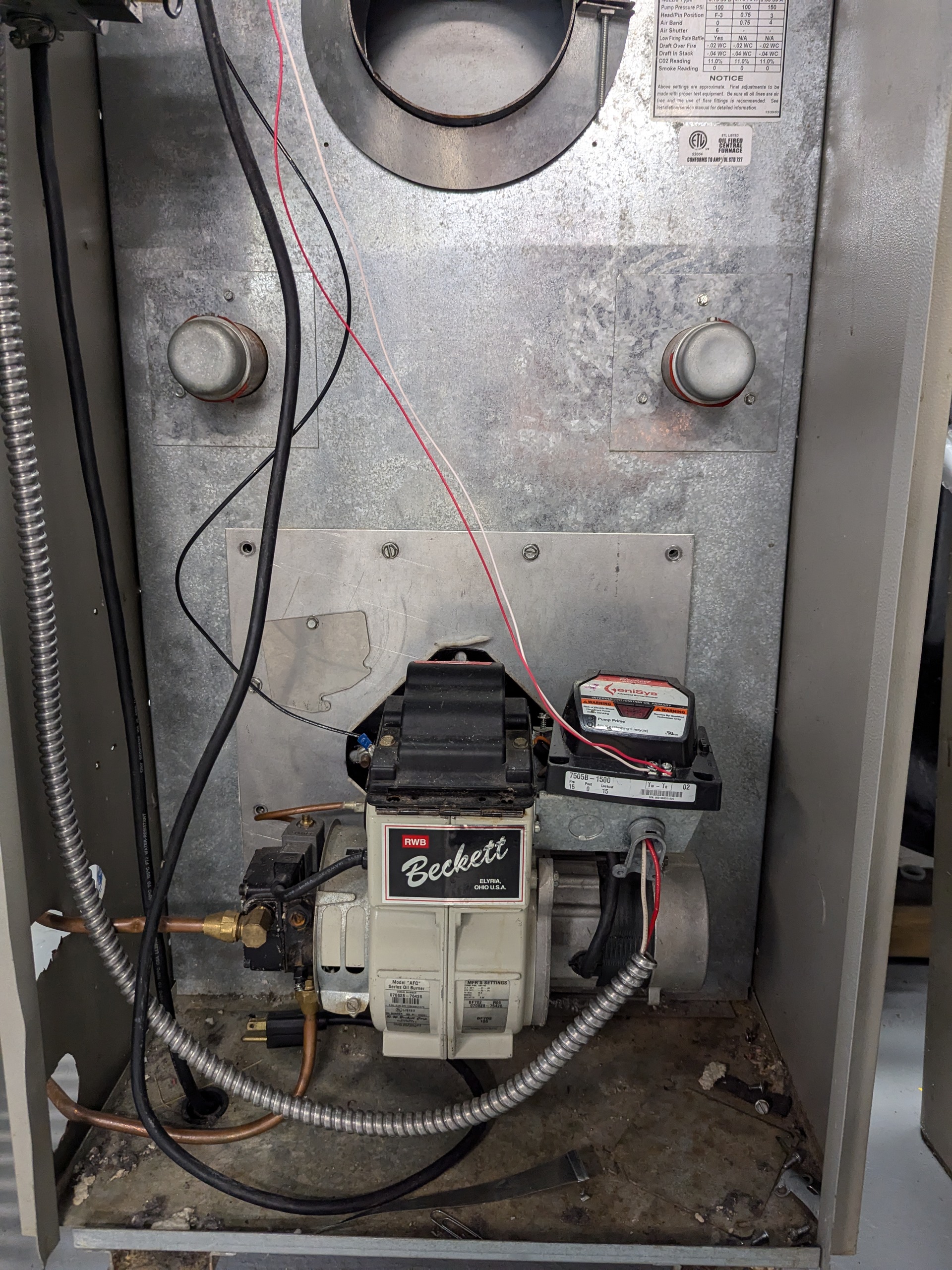 oil furnace with beckett motor